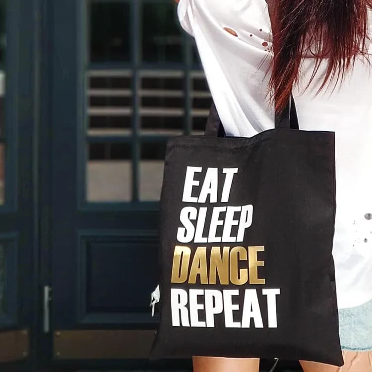 Эко сумка Eat Sleep Dance Repeat (Черная) - зображення 1