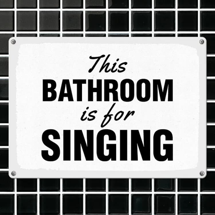 Табличка интерьерная металлическая This bathroom is for singing - зображення 1