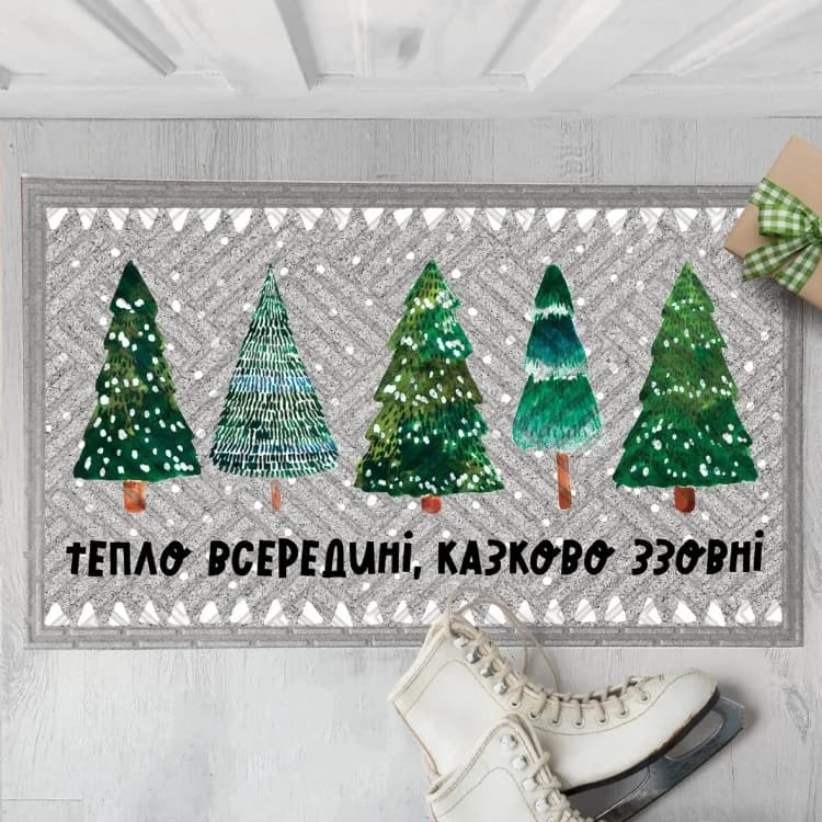 Дверний килимок Тепло всередині, холодно на вулиці