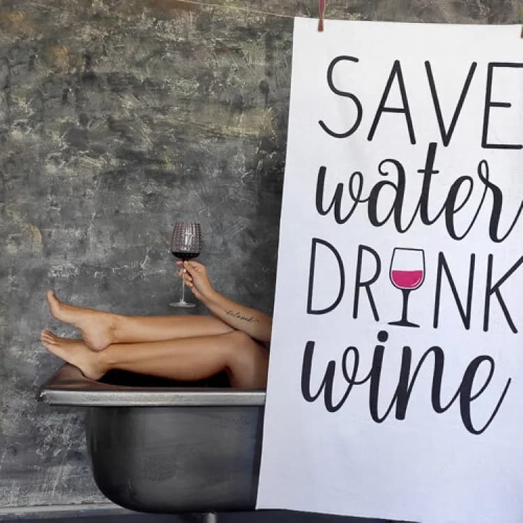 Рушник Save water and drink wine 150х70 см - зображення 1