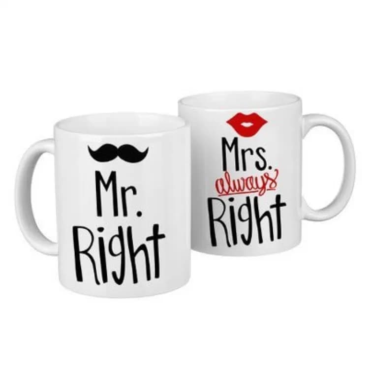 Парні чашки Mr. Right & Mrs. Always Right - зображення 1