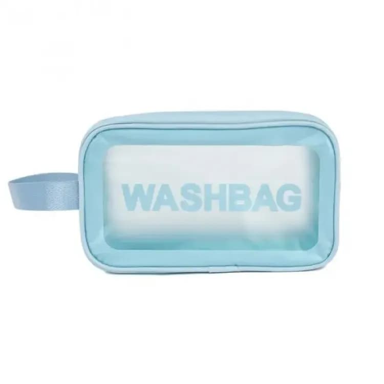 Прозора сумка-косметичка Washbag Medium Blue 26см - зображення 1