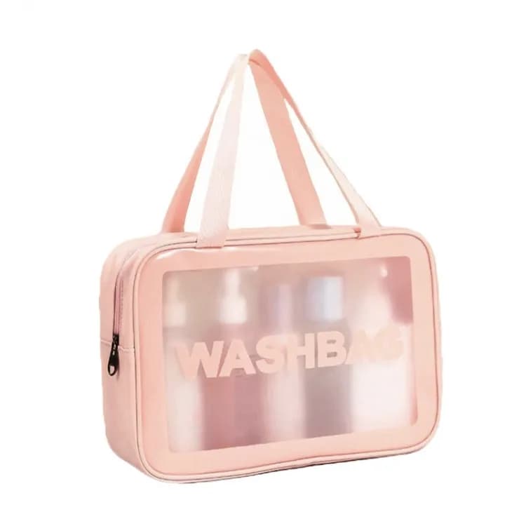 Прозора сумка-косметичка Washbag Big Pink 30см - зображення 1