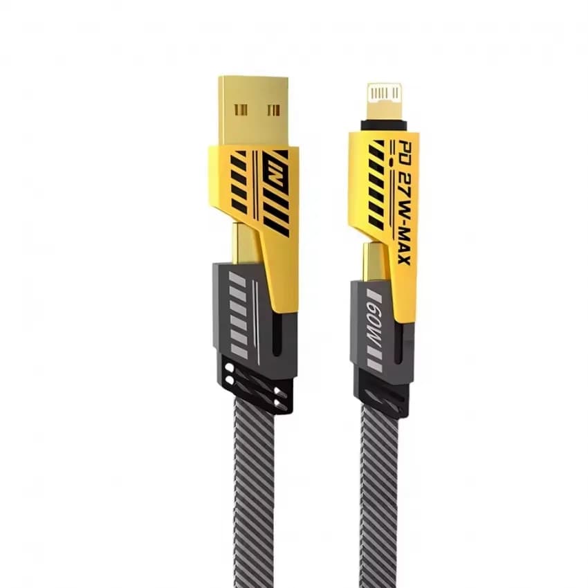 Зарядний кабель 4 в 1 PD 65W для швидкого заряджання USB Lightning Type-C - зображення 1