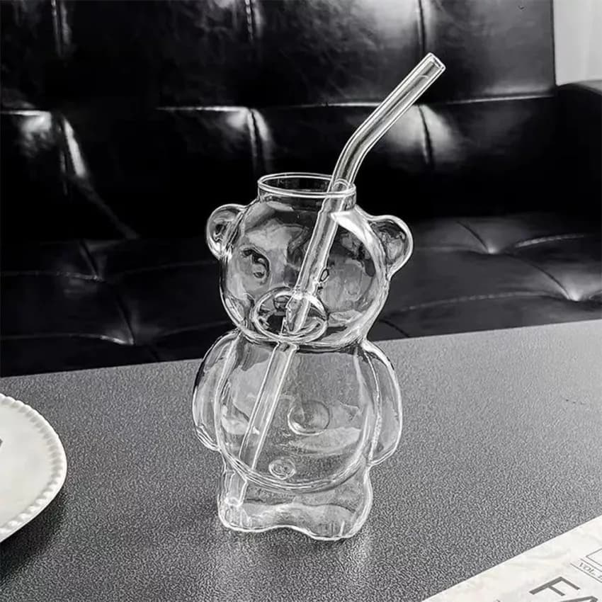 Склянка з трубочкою Ведмедик Minimalism, 320 мл