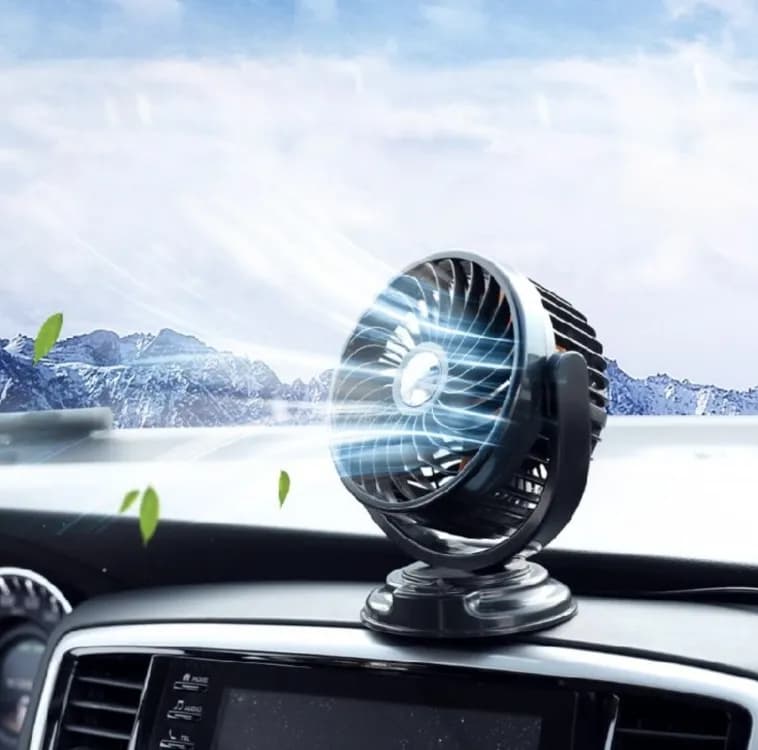 Автомобільний вентилятор T201 USB 5V з поворотом 360 для охолодження салону автомобіля - зображення 1