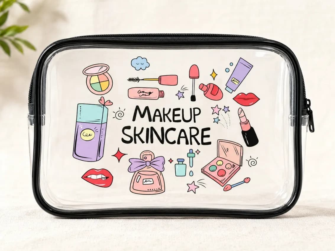Прозора сумка-косметичка travel 20см make up skincare
